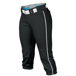 Easton Prowess Womens Piped Softball Pants -Baseball Gear Store W S PROWESS Piped PANT A167 122 BKWH front copy